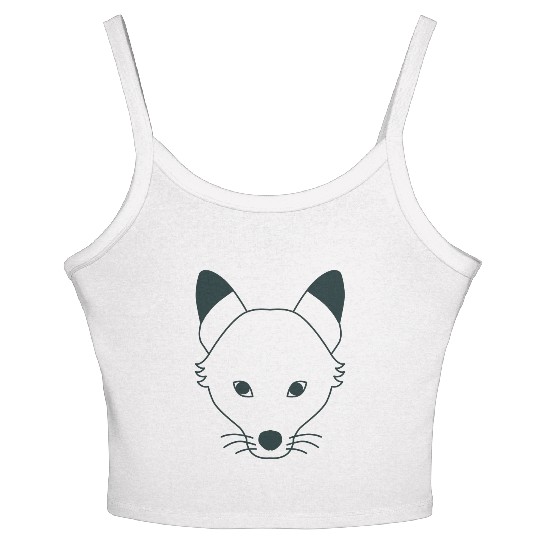 long wolf face Women's Spaghetti Strap Tank Top