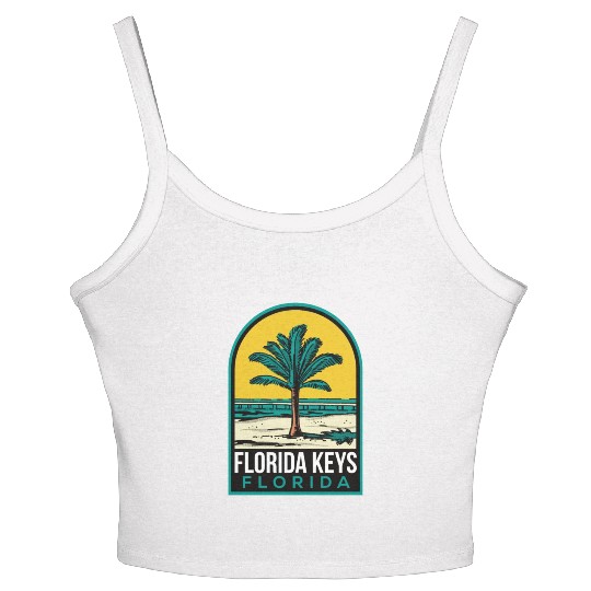 Florida Keys Vintage Beach Women's Spaghetti Strap Tank Top