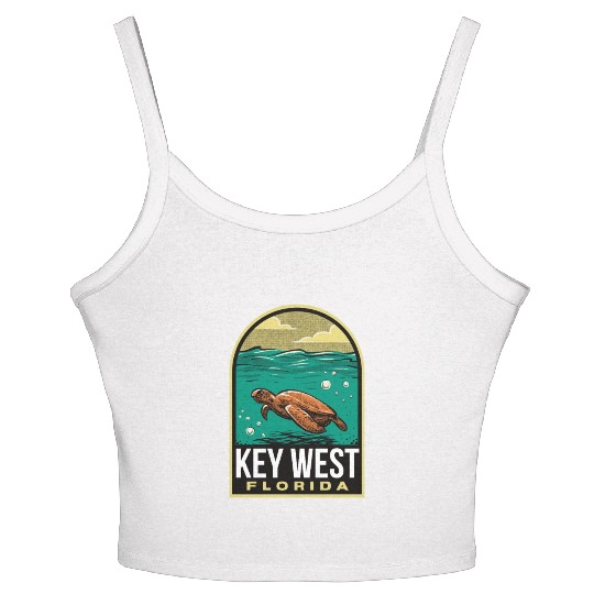 Key West Vintage Sea Turtle Women's Spaghetti Strap Tank Top