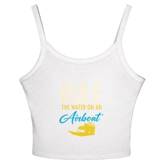 Airboat Fanboat Airboating Planeboat Swamp boat Women's Spaghetti Strap Tank Top