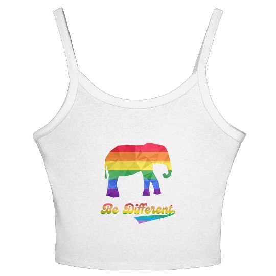 Gay Pride Elephant LGBTQ Rainbow Flag Women's Spaghetti Strap Tank Top