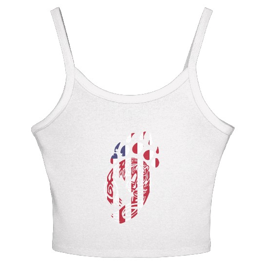 Bear Paw America USA Flag Merica US Stars Stripes Women's Spaghetti Strap Tank Top