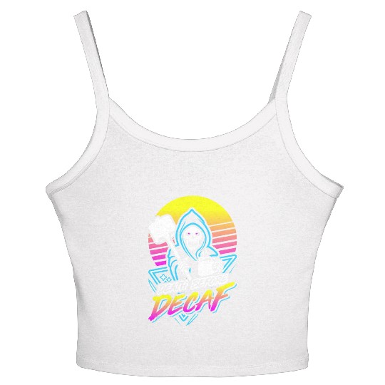 Death Before Decaf (Gym Reaper) Retro Neon Women's Spaghetti Strap Tank Top