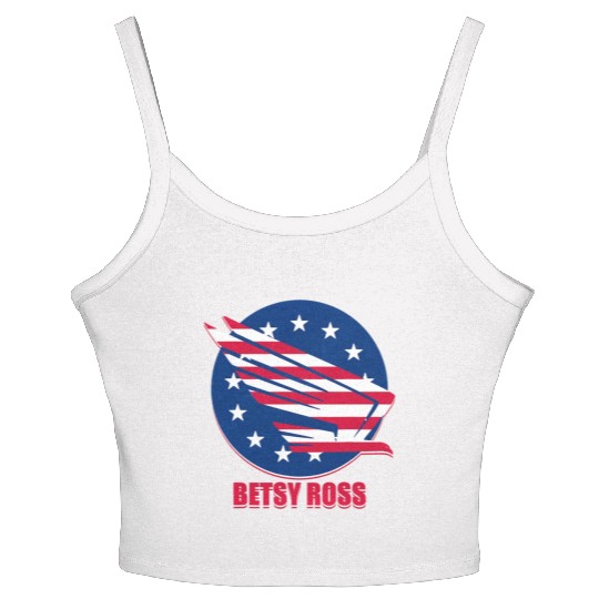 Patriotism USA Betsy Ross Flag Stars Stripes Eagle Women's Spaghetti Strap Tank Top
