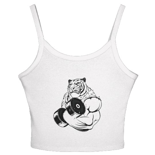 Gym ripped tiger Women's Spaghetti Strap Tank Top