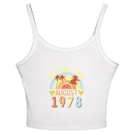 August 1978 Retro Women's Spaghetti Strap Tank Top