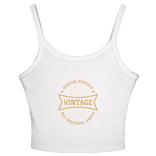 Born 1922 Vintage 100 Year Old 100th Birthday Gift Women's Spaghetti Strap Tank Top