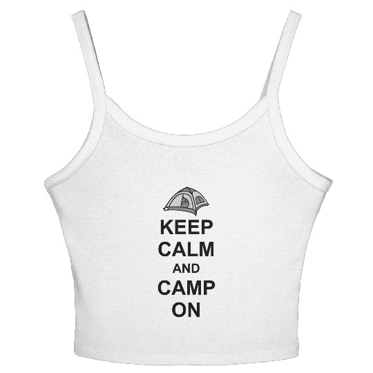 Keep Calm Camp On Women's Spaghetti Strap Tank Top
