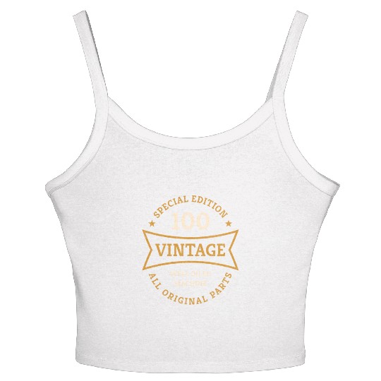 100 Year Old Born 1923 Vintage 100th Birthday Gift Women's Spaghetti Strap Tank Top