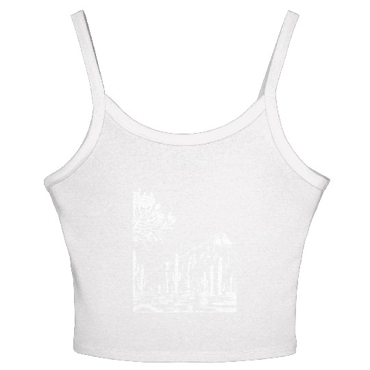 Vintage Western Cactus Desert Landscape Women's Spaghetti Strap Tank Top