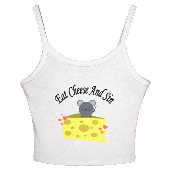 Eat cheese and sin, Best Street art! Classic Women's Spaghetti Strap Tank Top