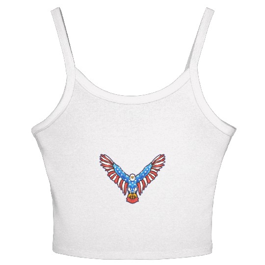 American Bald Eagle American 4th of July Patriotic Women's Spaghetti Strap Tank Top