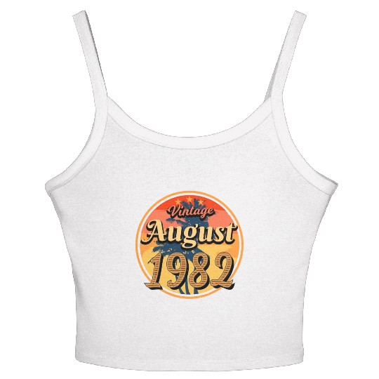 40th Birthday August 1982 Women's Spaghetti Strap Tank Top