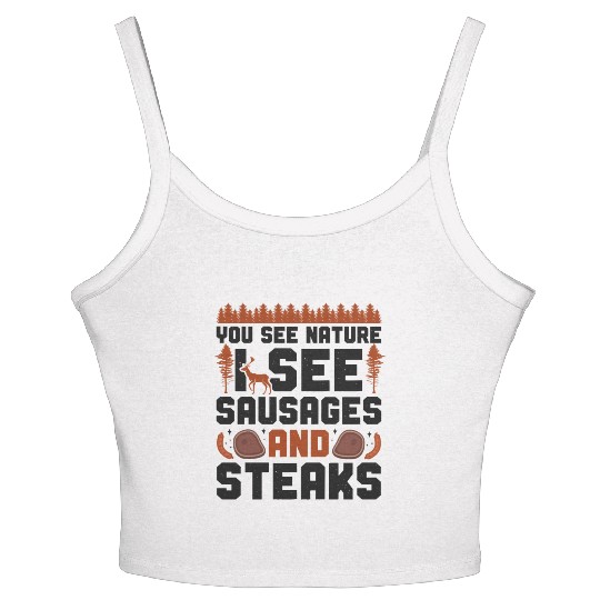 Buck Deer Hunting Hunter Bbq Women's Spaghetti Strap Tank Top