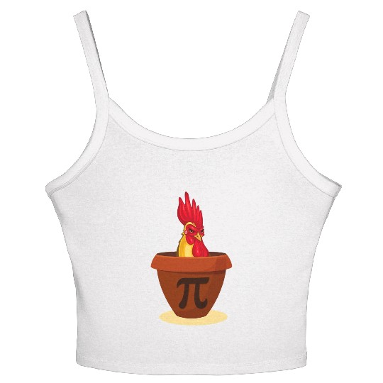 Funny Chicken Pot Pie Women's Spaghetti Strap Tank Top Chicken Pi day