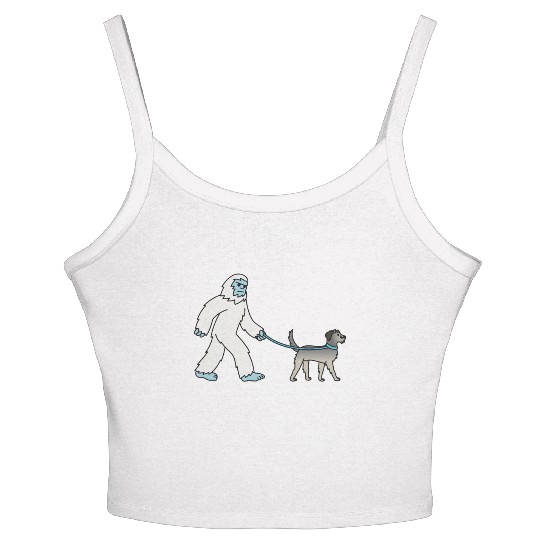 Bigfoot Sasquatch Walking Irish Wolfhound Women's Spaghetti Strap Tank Top