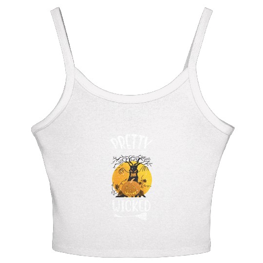 Pretty Wicked Funny Halloween Women's Spaghetti Strap Tank Top