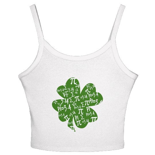 St Patrick s Day PI Women's Spaghetti Strap Tank Top Green Shamrock PI Teez