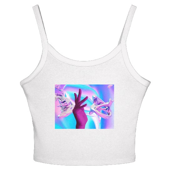 Holographic mystical Aesthetic hand Women's Spaghetti Strap Tank Top