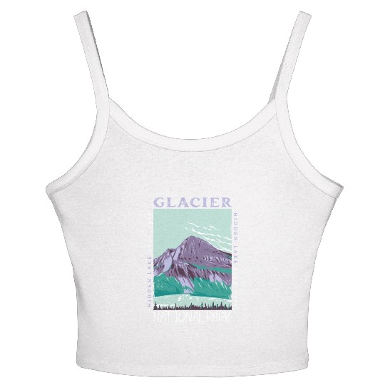 Glacier National Park Hidden Lake Distressed Women's Spaghetti Strap Tank Top