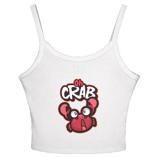 Oh Crab! Surprised Cool Crab Women's Spaghetti Strap Tank Top
