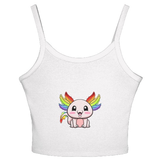 Axolotl LGBTQ Gay Pride Rainbow Flag LGBT Women's Spaghetti Strap Tank Top