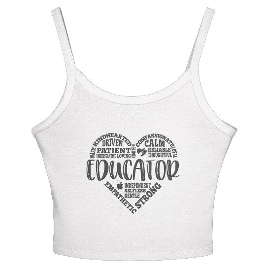 Educator Teacher appreciation subway art Women's Spaghetti Strap Tank Top