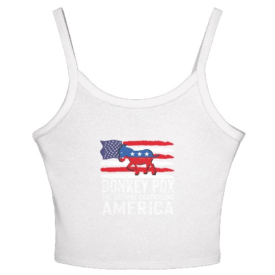 Donkey Pox The Disease Destroying America Funny Women's Spaghetti Strap Tank Top