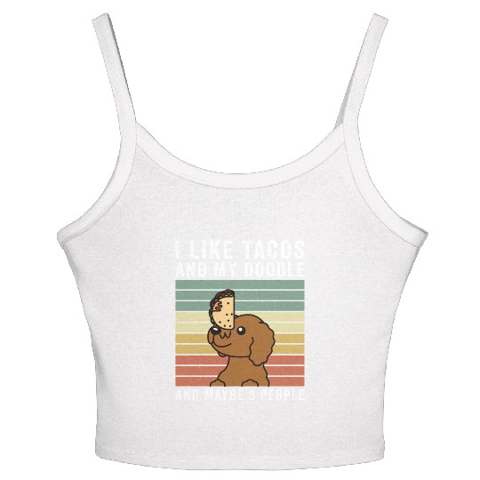 I Like Tacos And My Goldendoodle Women's Spaghetti Strap Tank Top