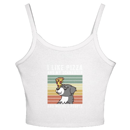 I Like Pizza And My Schnauzer And Maybe 3 People Women's Spaghetti Strap Tank Top