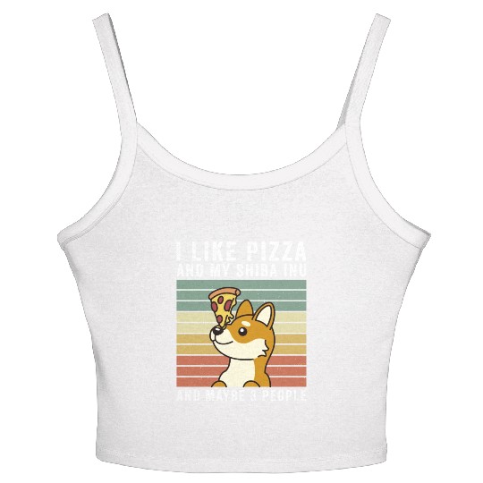 I Like Pizza And My Shiba Inu And Maybe 3 People Women's Spaghetti Strap Tank Top