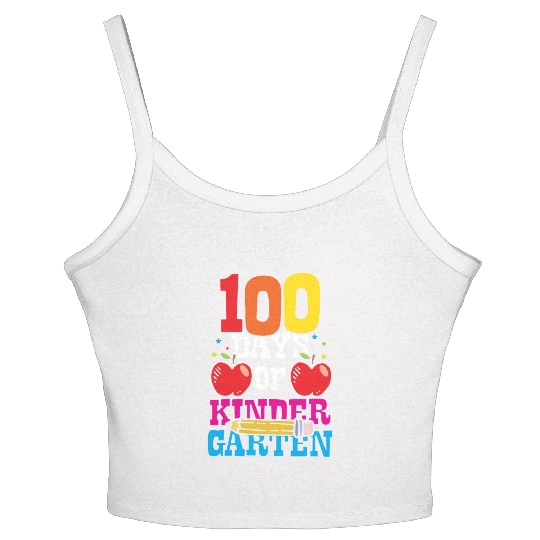 100 Days Of Kindergarten Sweet Cute Sayings Team Women's Spaghetti Strap Tank Top
