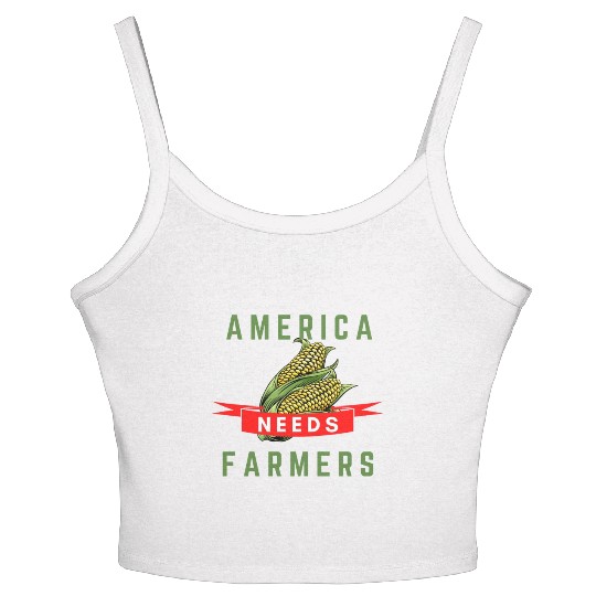 America Needs Farmers Women's Spaghetti Strap Tank Top - Gifts For Farmers