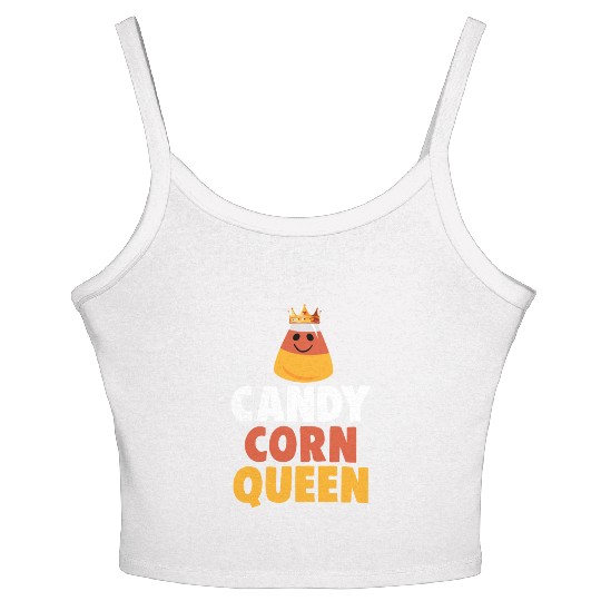 Candy Corn Queen Halloween Trick Or Treat Women's Spaghetti Strap Tank Top