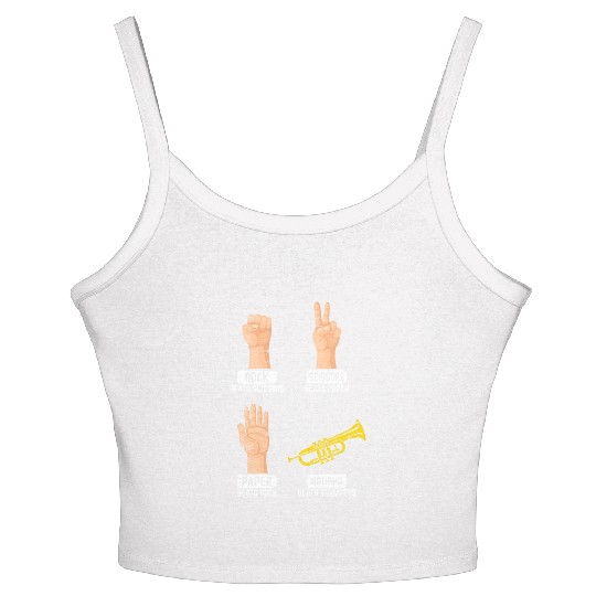 Rock Paper Scissors Nothing Beats Trumpets Trumpet Women's Spaghetti Strap Tank Top