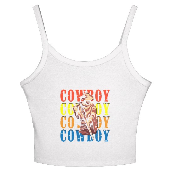 Cowboy Marksman Sheriff Star Wild West Women's Spaghetti Strap Tank Top
