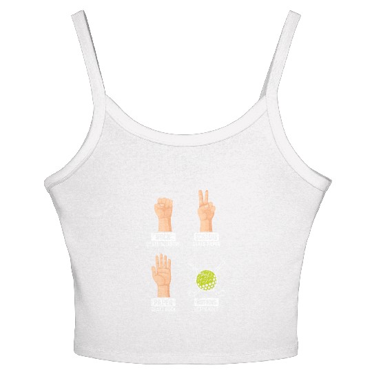 Rock Paper Scissors Nothing Beats Golf Funny Golfi Women's Spaghetti Strap Tank Top