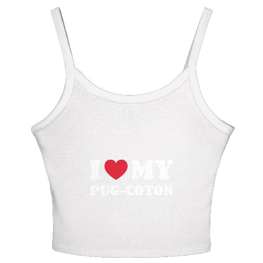 I Love My Pug-Coton Women's Spaghetti Strap Tank Top