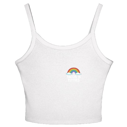 Tacos N Titties Rainbow Lesbian Funny LGBT Women's Spaghetti Strap Tank Top