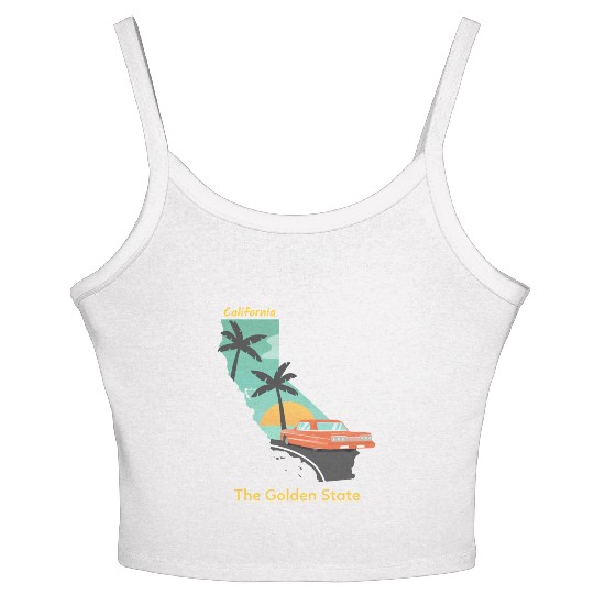 California The Golden State Women's Spaghetti Strap Tank Top