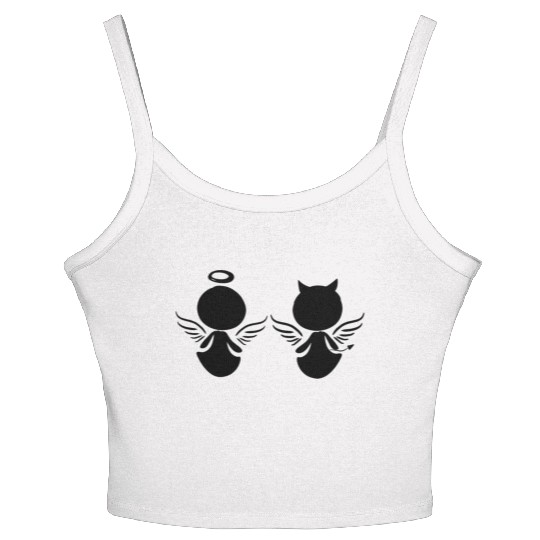 angel devil icon people Women's Spaghetti Strap Tank Top