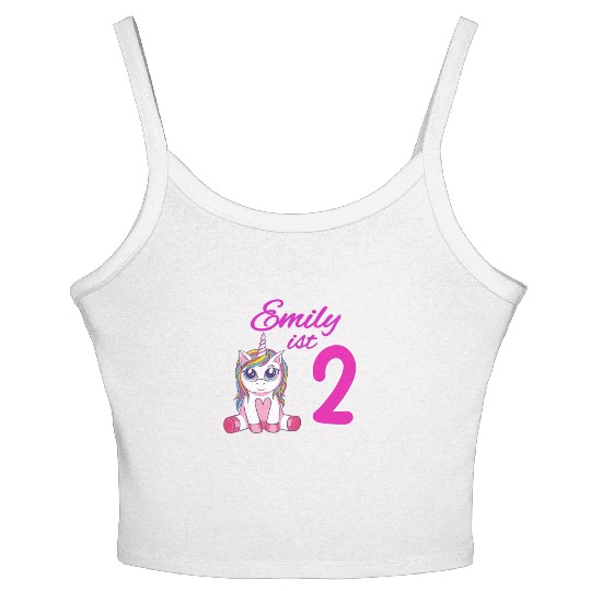 Children's Birthday Party 2 Years Girl Name Emily Women's Spaghetti Strap Tank Top