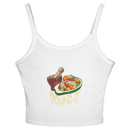 Pound It Green Spicy Thai Papaya Salad Women's Spaghetti Strap Tank Top