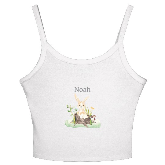 Waldtier Reh Hase Hedgehog Flowers Name Noah Women's Spaghetti Strap Tank Top
