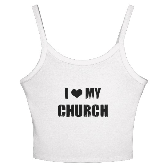 Christianity Gift I Love My Church Christian Women's Spaghetti Strap Tank Top