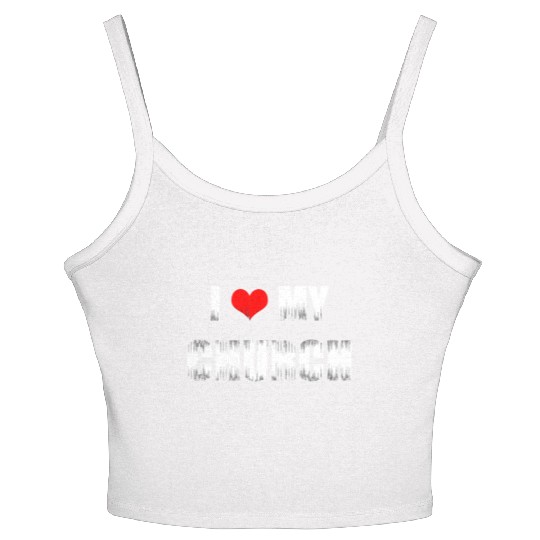 Christian Gift I Love My Church Christian Women's Spaghetti Strap Tank Top