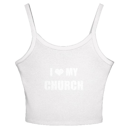Christianity Gifts I Love My Church Christian Women's Spaghetti Strap Tank Top