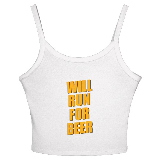 Will Run For Beer Women's Spaghetti Strap Tank Top