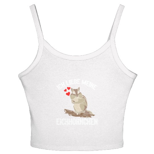 I Love My Squirrels Squirrel With Hearts Squirrel Women's Spaghetti Strap Tank Top