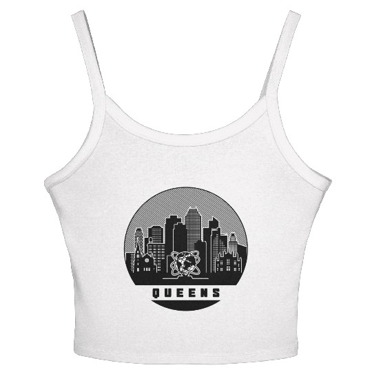 Queens New York Skyline Women's Spaghetti Strap Tank Top